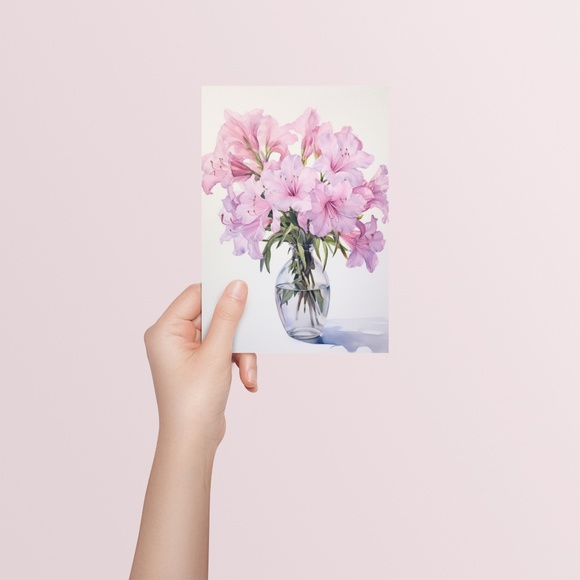 Watercolor Azalea Wall Art Illustration Print Poster Unframed - Picture 5 of 5